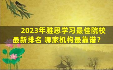 2023年雅思学习最佳院校最新排名 哪家机构最靠谱？